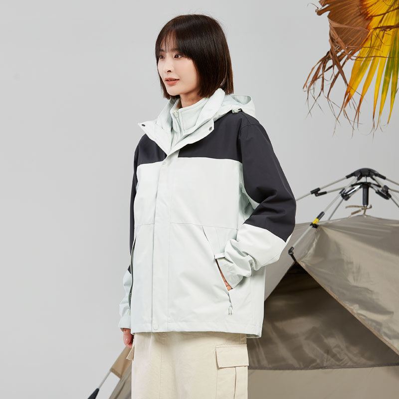 남 아웃도어용 방수 보온 아우터 탈부착 폴라폴리스 여성용 바람막이입니다
