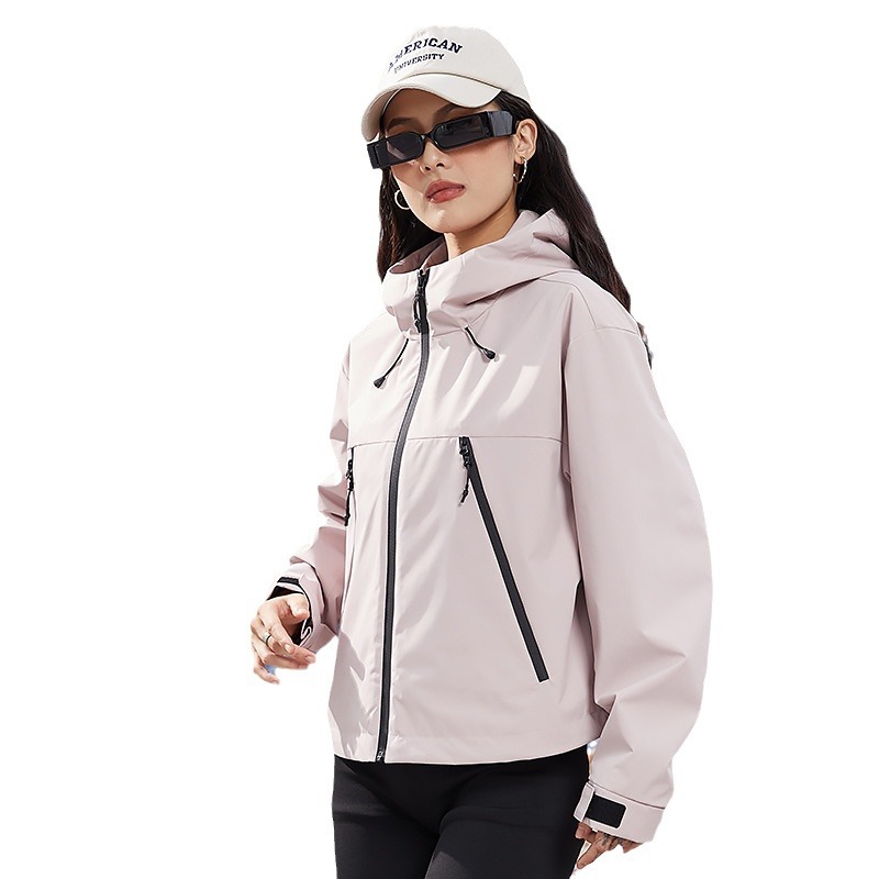 테플론 3 바람막이 여성용 쇼트 방수 통기 아웃도어 라이딩 바람막이 하이킹 코트입니다
