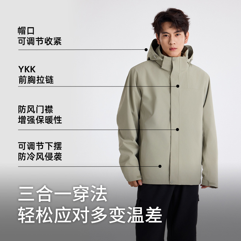 야상 바람막이 여성 3 부 1 폴라리스 탈부착 등산복 남성 방풍 방수 아우터