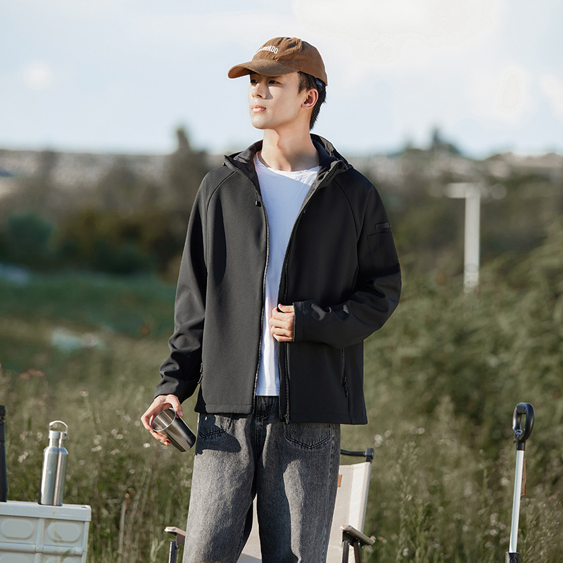 신상 소프트 케이싱 기모 방풍 방수 아우터 바람막이 탑 커플용 후드 재킷 점퍼 남자