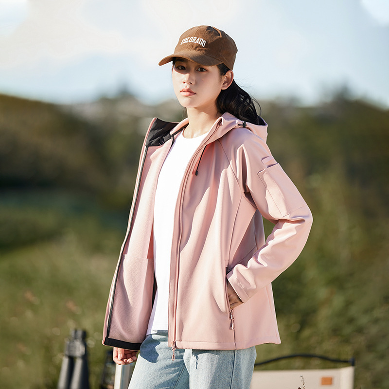 신상 소프트 케이싱 기모 방풍 방수 아우터 바람막이 탑 커플용 후드 재킷 점퍼 남자