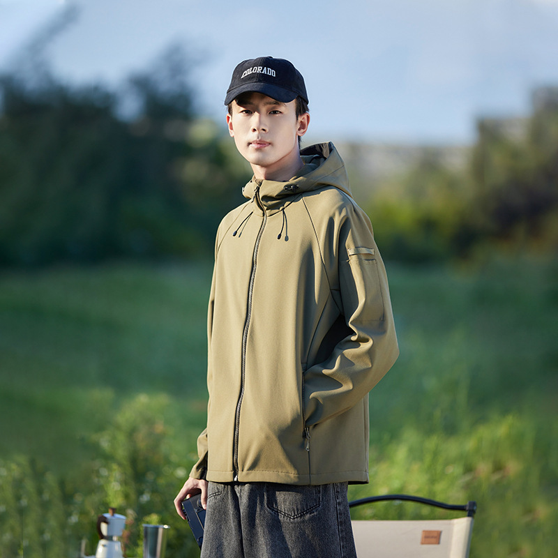 신상 소프트 케이싱 기모 방풍 방수 아우터 바람막이 탑 커플용 후드 재킷 점퍼 남자