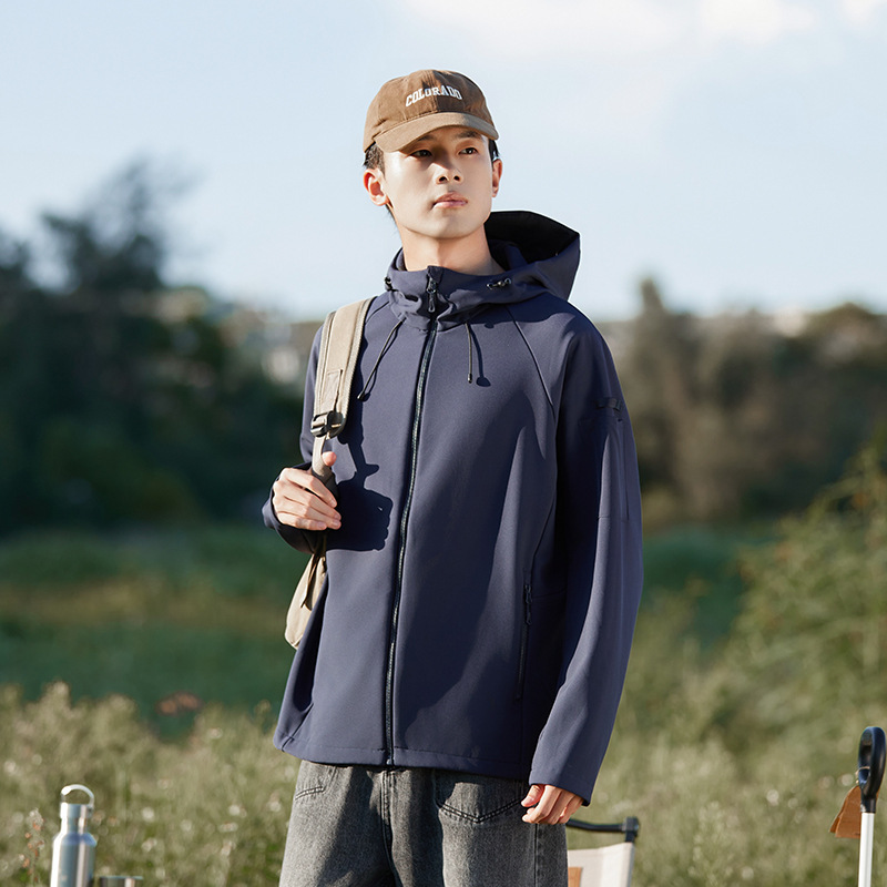 신상 소프트 케이싱 기모 방풍 방수 아우터 바람막이 탑 커플용 후드 재킷 점퍼 남자