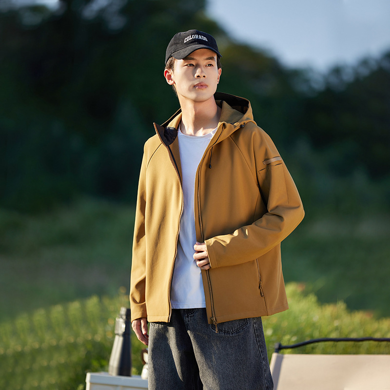 신상 소프트 케이싱 기모 방풍 방수 아우터 바람막이 탑 커플용 후드 재킷 점퍼 남자