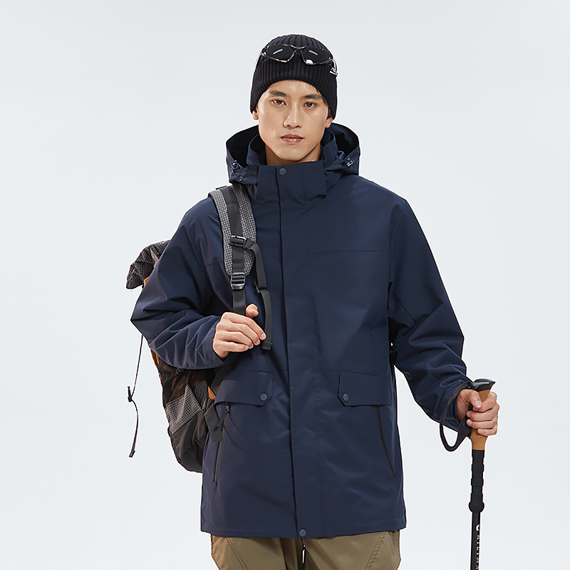 바람막이복 롱 기장의 3 피스 남녀 테플론 3 피스 등산복