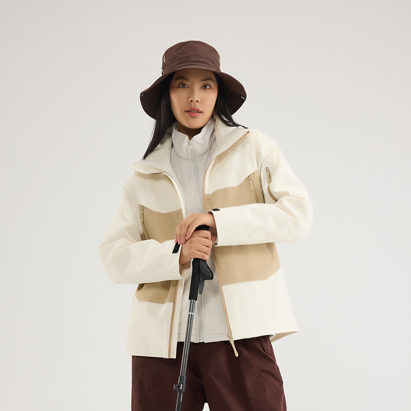 3 피스 바람막이 남녀 전용 아웃도어 방풍 방수 전문 등산 스키복 아우터입니다