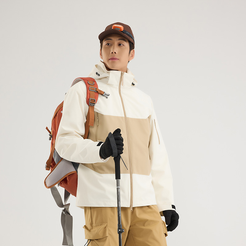 3 피스 바람막이 남녀 전용 아웃도어 방풍 방수 전문 등산 스키복 아우터입니다