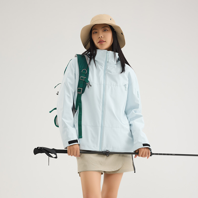 3 피스 바람막이 남녀 전용 아웃도어 방풍 방수 전문 등산 스키복 아우터입니다