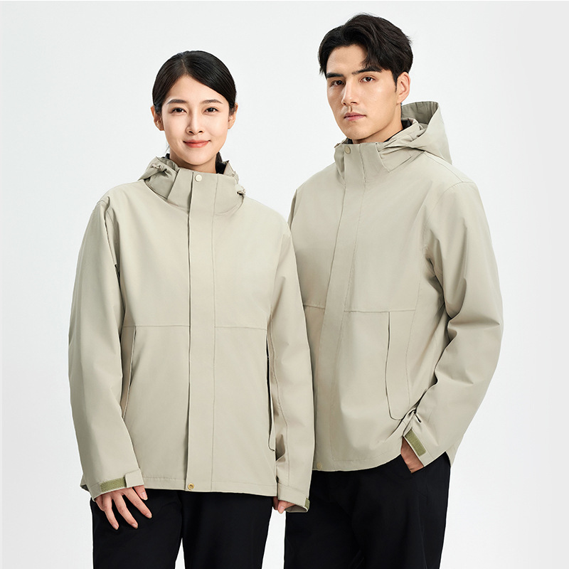 고급 비즈니스맨 오리털 바람막이 재킷 3 피스 일 남녀 실외 작업복 방풍 방수 외투 주문 제작한다