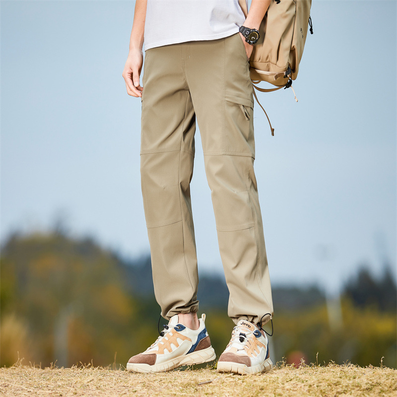 얇은 산통 바람막이 바지 남녀 스포츠 캐주얼 속건바지 멀티팩 작업복 바지 통통 큰 사이즈 등산복 바지 남자