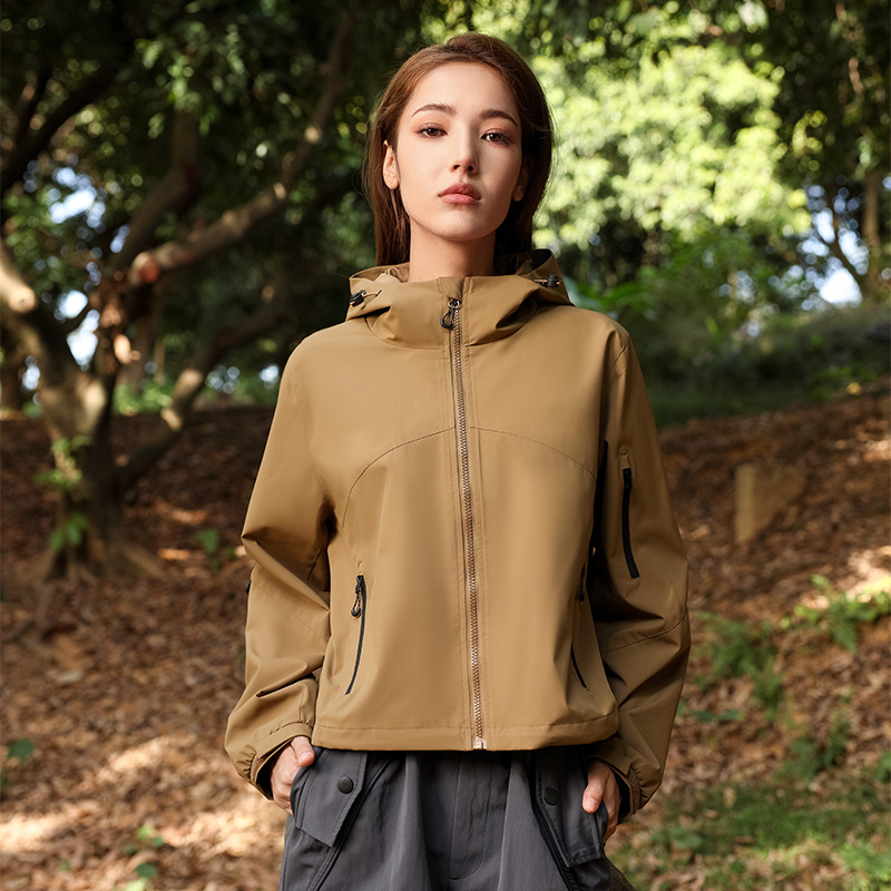 봄가을 여성 야상 싱글 트렌치코트여성 레포츠 캐주얼 쇼트 트렌치코트 방풍 방수 등산복