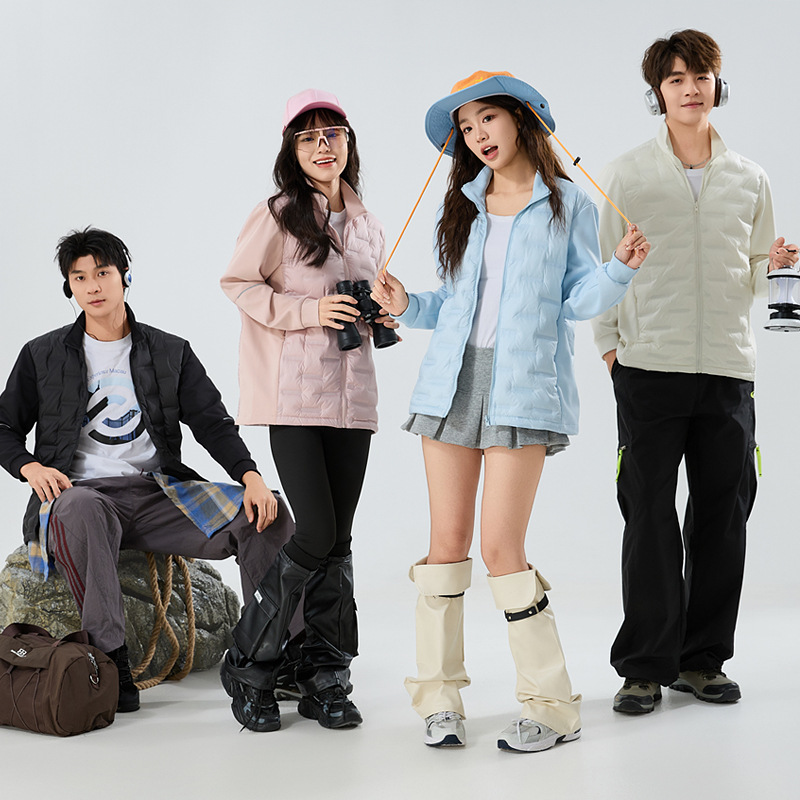 2025 신상 얇고 가벼운 패딩 점퍼 여자 가을겨울 커플 얇은 차이나 칼라에 두꺼운 그래핀 보온 점퍼 남자