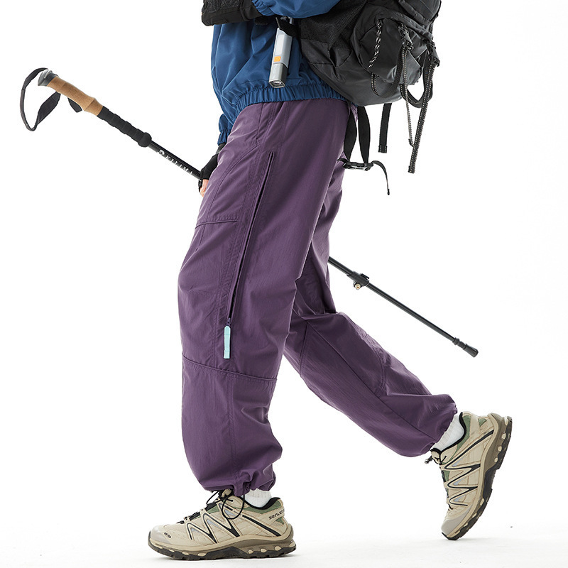 아메리칸 아웃도어 돌출 카고 남성용 가을 속건 살수 방지 등산 긴 바지 사이드 체인 스포츠 캐주얼 바지입니다