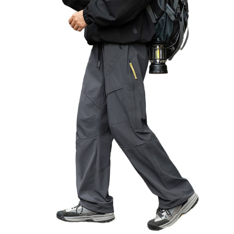 아메리칸 아웃도어 돌출 카고 남성용 가을 속건 살수 방지 등산 긴 바지 사이드 체인 스포츠 캐주얼 바지입니다