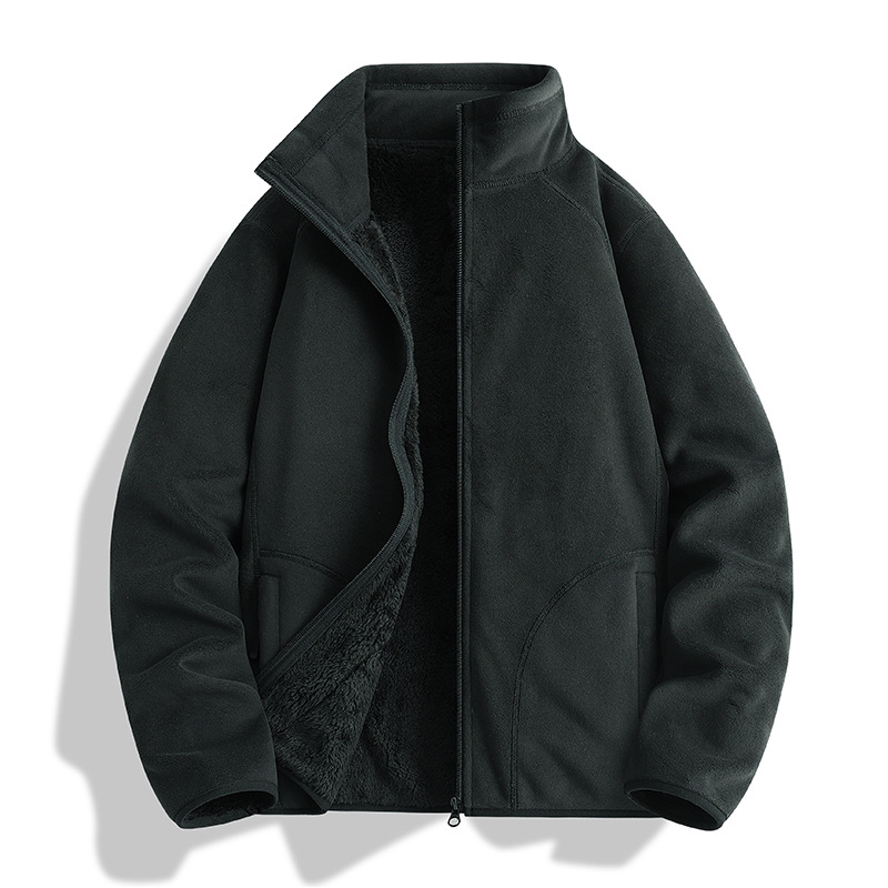 가을 겨울 신상품 오리털 아우터 여성 기모를 도톰하게 덧댄 고급스러운 느낌의 캐주얼 카디건 플리스 아우터 속관 바람막이 남성