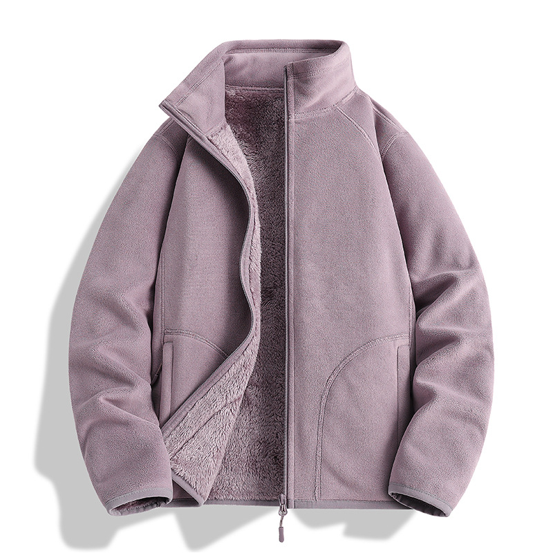 가을 겨울 신상품 오리털 아우터 여성 기모를 도톰하게 덧댄 고급스러운 느낌의 캐주얼 카디건 플리스 아우터 속관 바람막이 남성