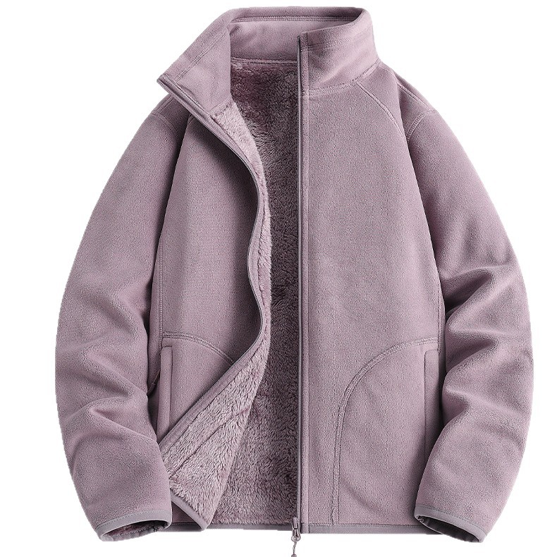 가을 겨울 신상품 오리털 아우터 여성 기모를 도톰하게 덧댄 고급스러운 느낌의 캐주얼 카디건 플리스 아우터 속관 바람막이 남성