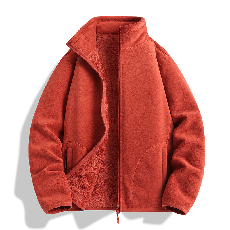 가을 겨울 신상품 오리털 아우터 여성 기모를 도톰하게 덧댄 고급스러운 느낌의 캐주얼 카디건 플리스 아우터 속관 바람막이 남성