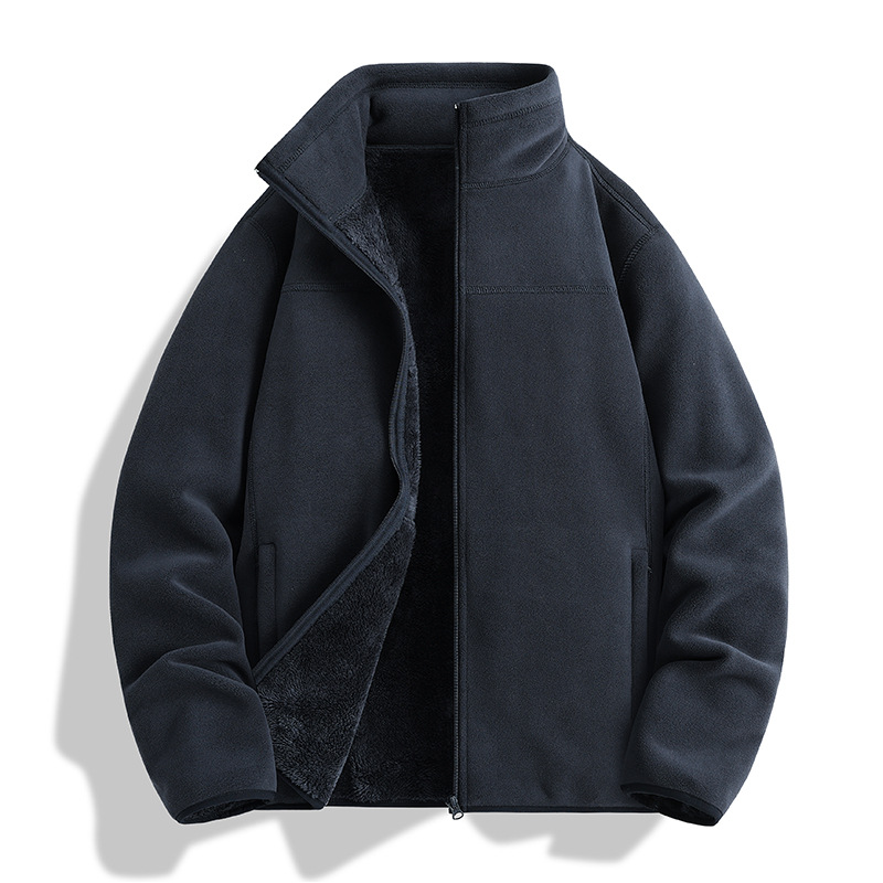 가을 겨울 신상품 오리털 아우터 여성 기모를 도톰하게 덧댄 고급스러운 느낌의 캐주얼 카디건 플리스 아우터 속관 바람막이 남성