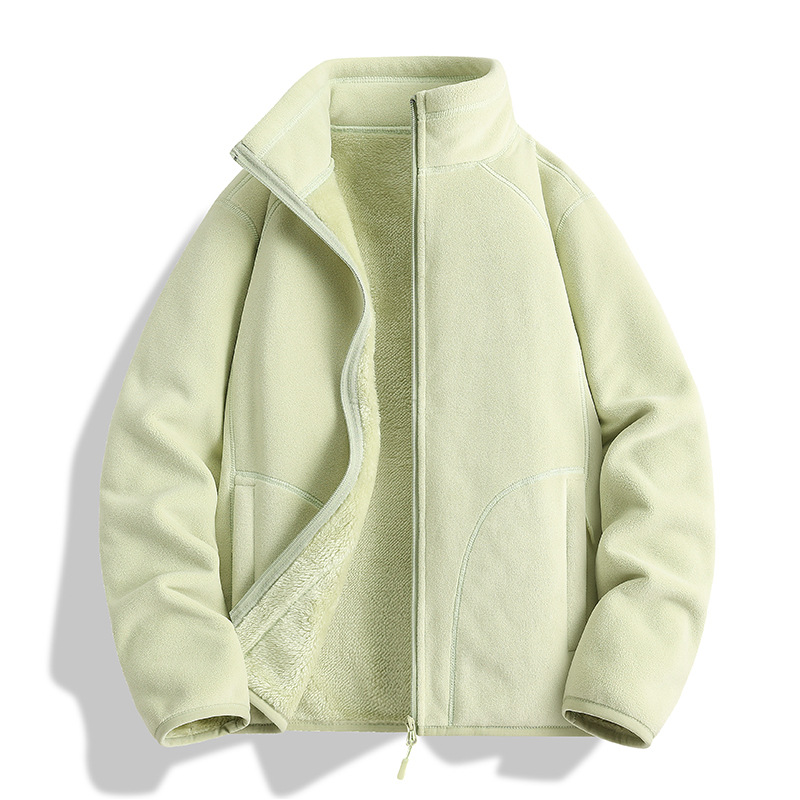 가을 겨울 신상품 오리털 아우터 여성 기모를 도톰하게 덧댄 고급스러운 느낌의 캐주얼 카디건 플리스 아우터 속관 바람막이 남성