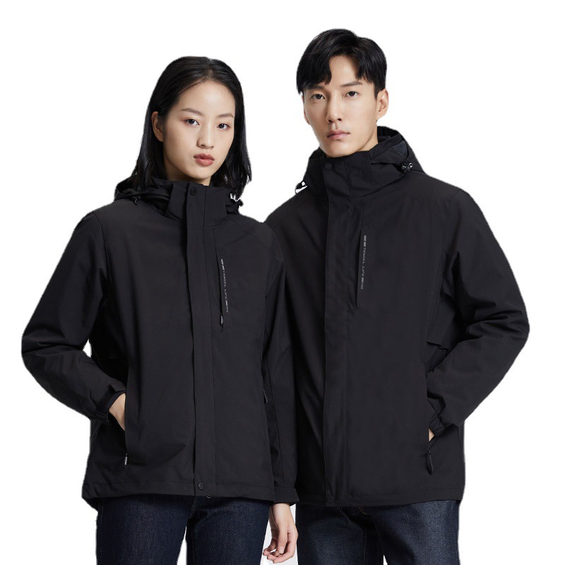 품질 3 피스 다운 바람막이 남성용 방수 방풍 투피스 아우터 여성용 방한 아우터 커스텀 로고