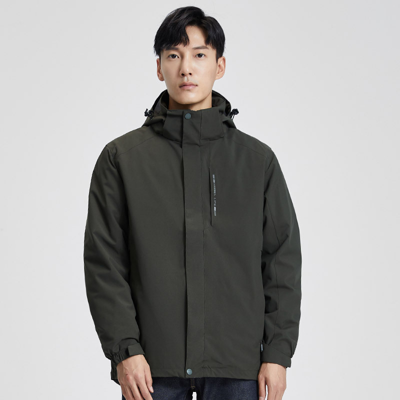 품질 3 피스 다운 바람막이 남성용 방수 방풍 투피스 아우터 여성용 방한 아우터 커스텀 로고