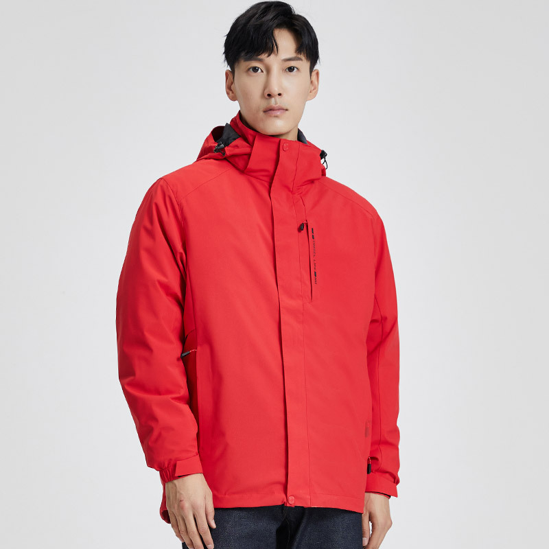 품질 3 피스 다운 바람막이 남성용 방수 방풍 투피스 아우터 여성용 방한 아우터 커스텀 로고