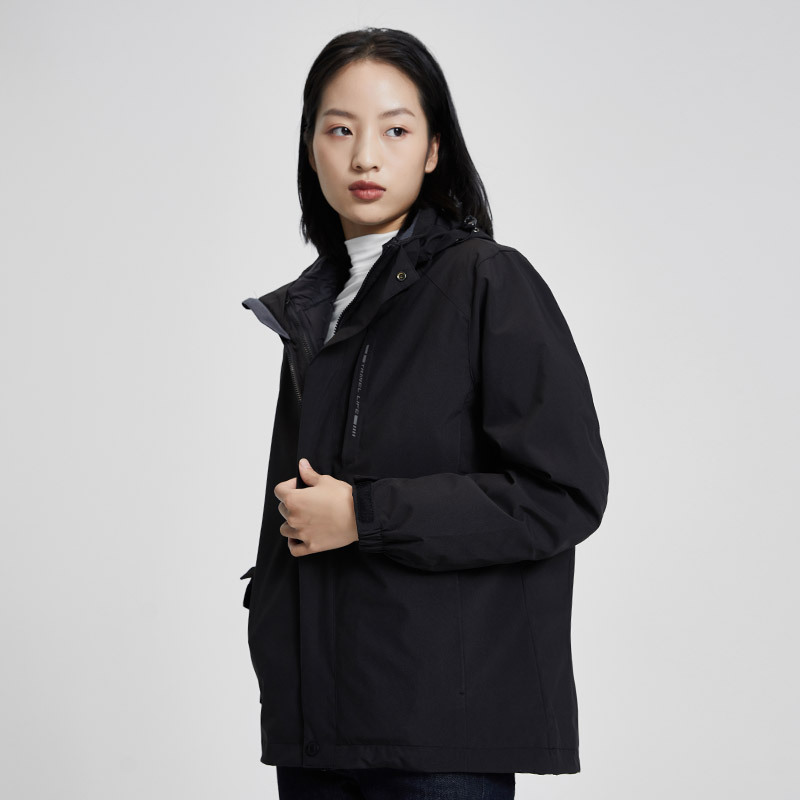 품질 3 피스 다운 바람막이 남성용 방수 방풍 투피스 아우터 여성용 방한 아우터 커스텀 로고