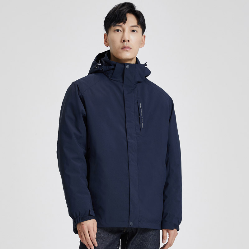 품질 3 피스 다운 바람막이 남성용 방수 방풍 투피스 아우터 여성용 방한 아우터 커스텀 로고