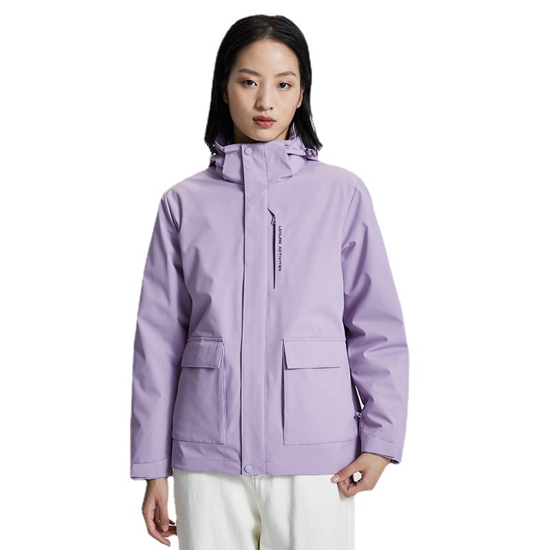 3 통합 다운 바람막이 재킷 남성은 방수, 방풍, 보온 여행 재킷 여성은 큰 포켓 작업복 주문 제작 로고