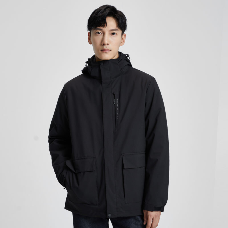 3 통합 다운 바람막이 재킷 남성은 방수, 방풍, 보온 여행 재킷 여성은 큰 포켓 작업복 주문 제작 로고