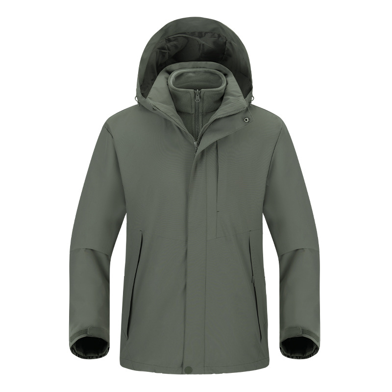 커플 삼합일 바람막이재킷 남자는 방풍 방수 야상 여자는 실버폭스 방한 코트 커스텀 로고