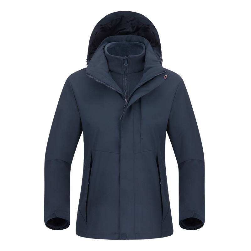 커플 삼합일 바람막이재킷 남자는 방풍 방수 야상 여자는 실버폭스 방한 코트 커스텀 로고