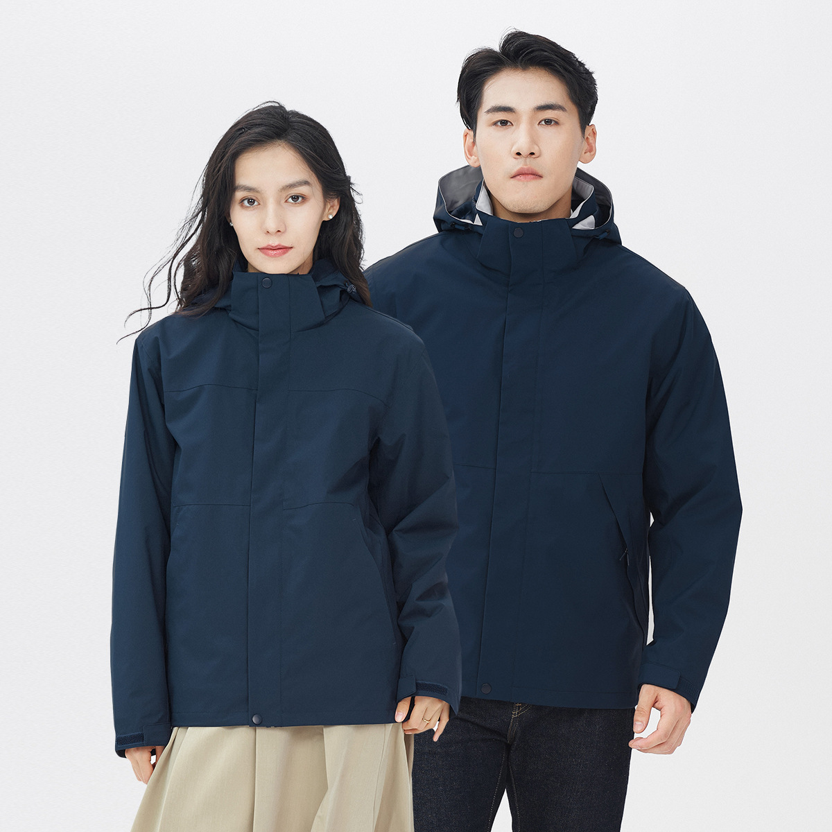 gb32614 다운 바람막이 3 피스 1 남성 아웃도어 폭우급 방수 트렌치코트 여성 커스텀 로고