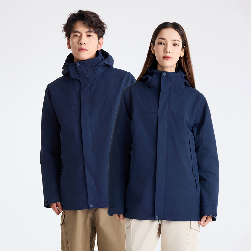 새로운 디자인 콜라보레이팅 다운 바람막이 옷 3 피스 1 방수 살수 방지 남성 기업 작업복 방수 외투 여성 맞춤 로고