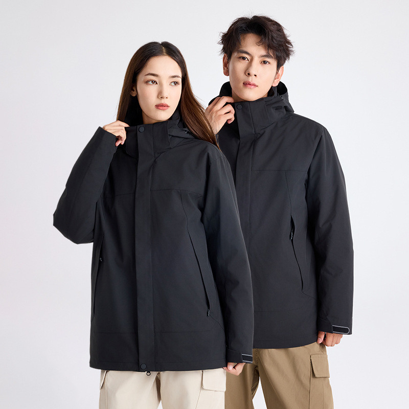 새로운 디자인 콜라보레이팅 다운 바람막이 옷 3 피스 1 방수 살수 방지 남성 기업 작업복 방수 외투 여성 맞춤 로고