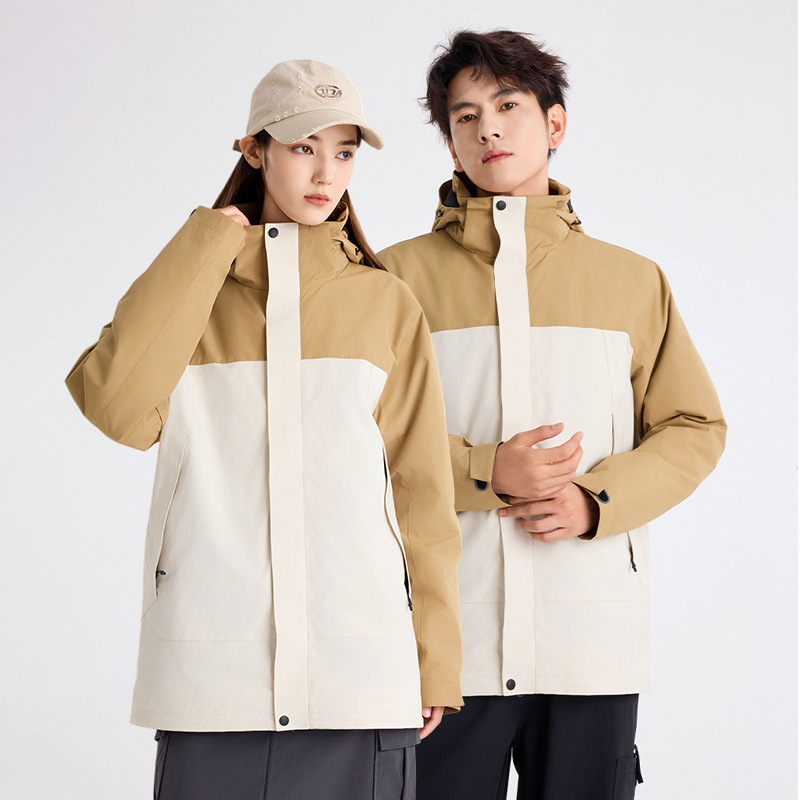 새로운 디자인 콜라보레이팅 다운 바람막이 옷 3 피스 1 방수 살수 방지 남성 기업 작업복 방수 외투 여성 맞춤 로고