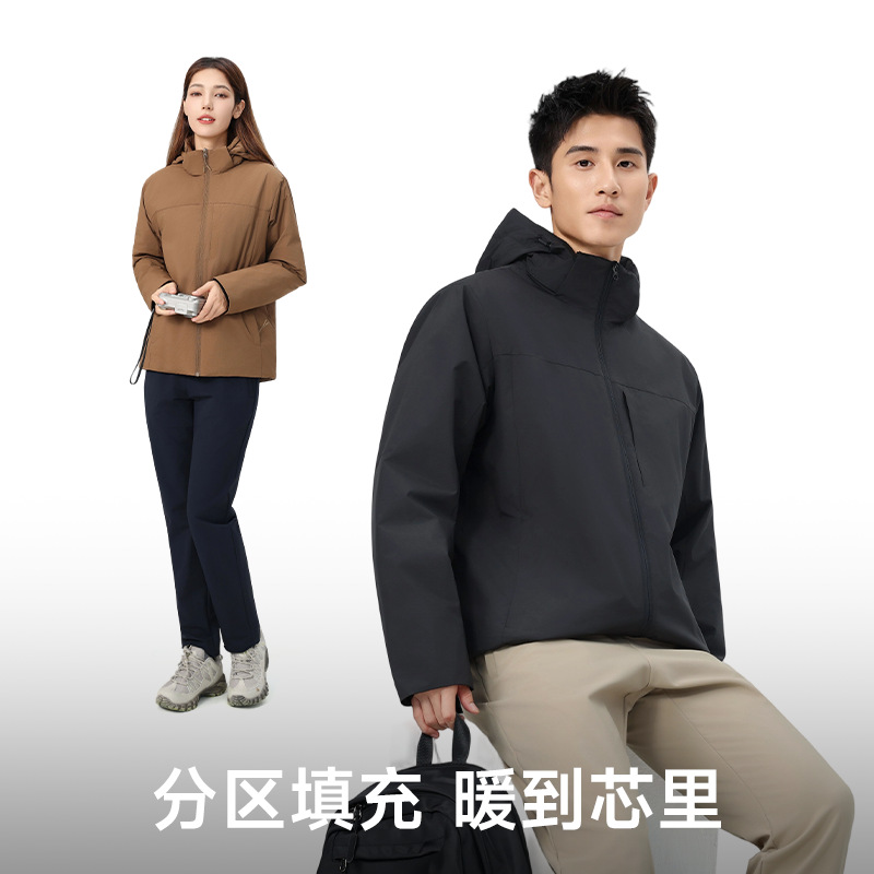 3m 과학기술 일체형 솜재킷 여성 가을겨울 실외 살수방지 두텁고 보온 방풍 등산복