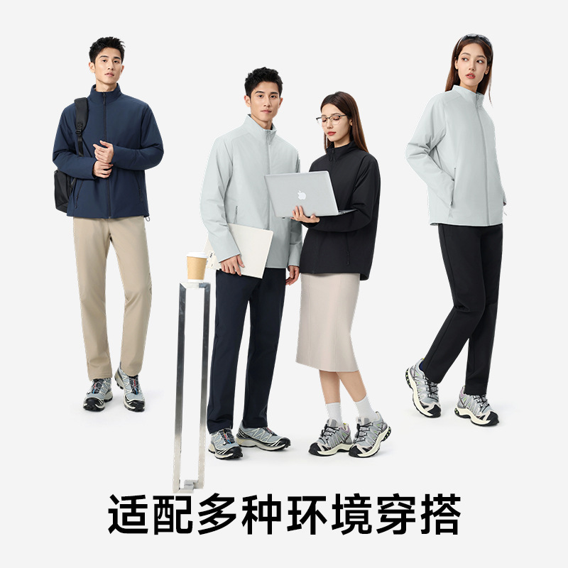 여성 비즈니스맨 솜옷 세탁기 가능한 칼라 벨벳 작업복 외투 방수 방습 남성