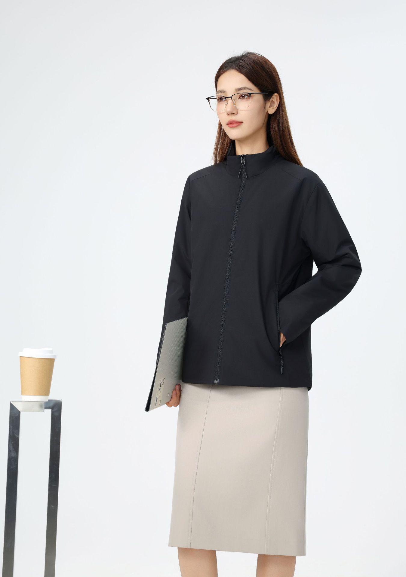 여성 비즈니스맨 솜옷 세탁기 가능한 칼라 벨벳 작업복 외투 방수 방습 남성