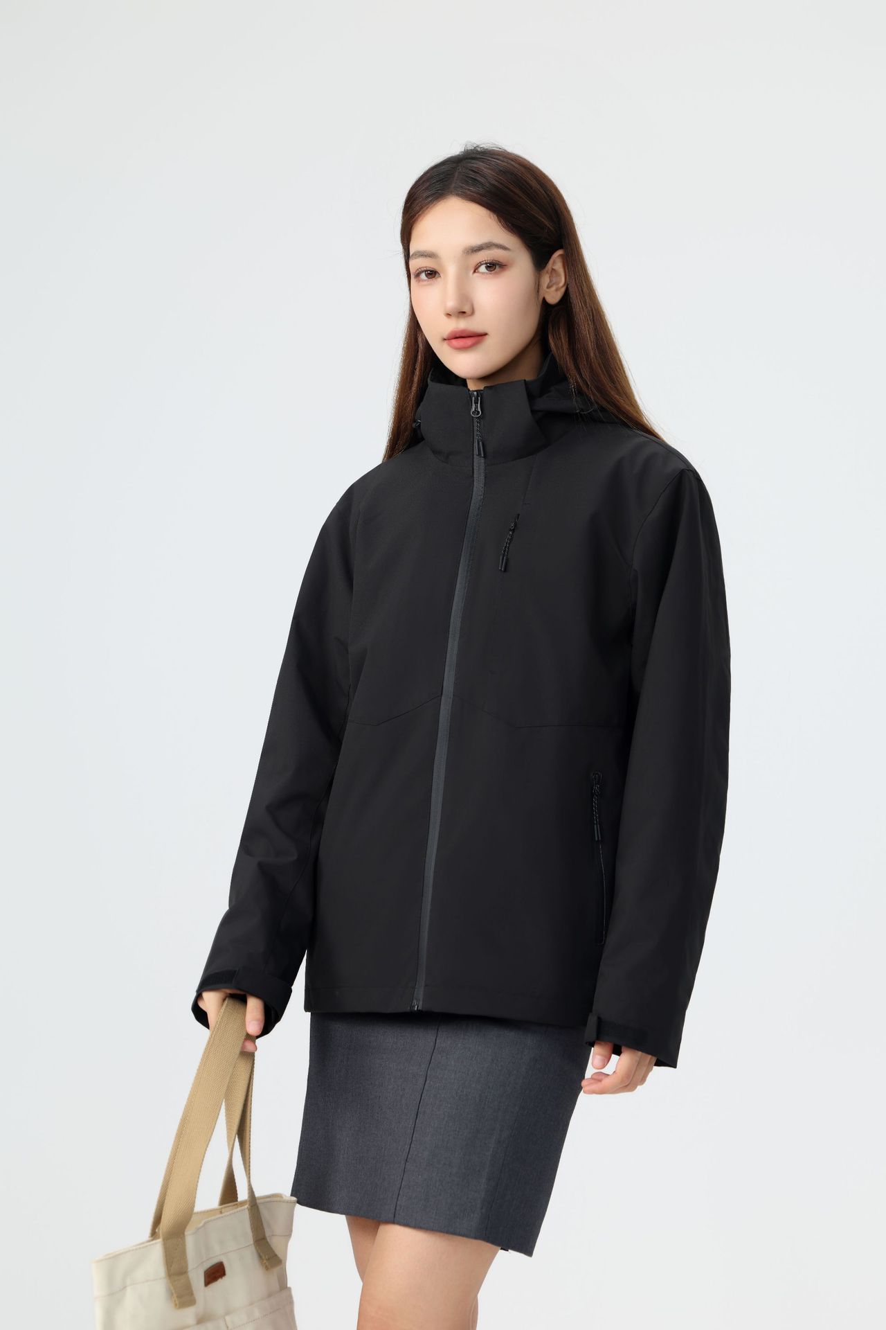 sup tex 싱글 바람막이 여성 헬스 기본 아웃도어 캠핑 후드 트렌치코트 커스텀 로고