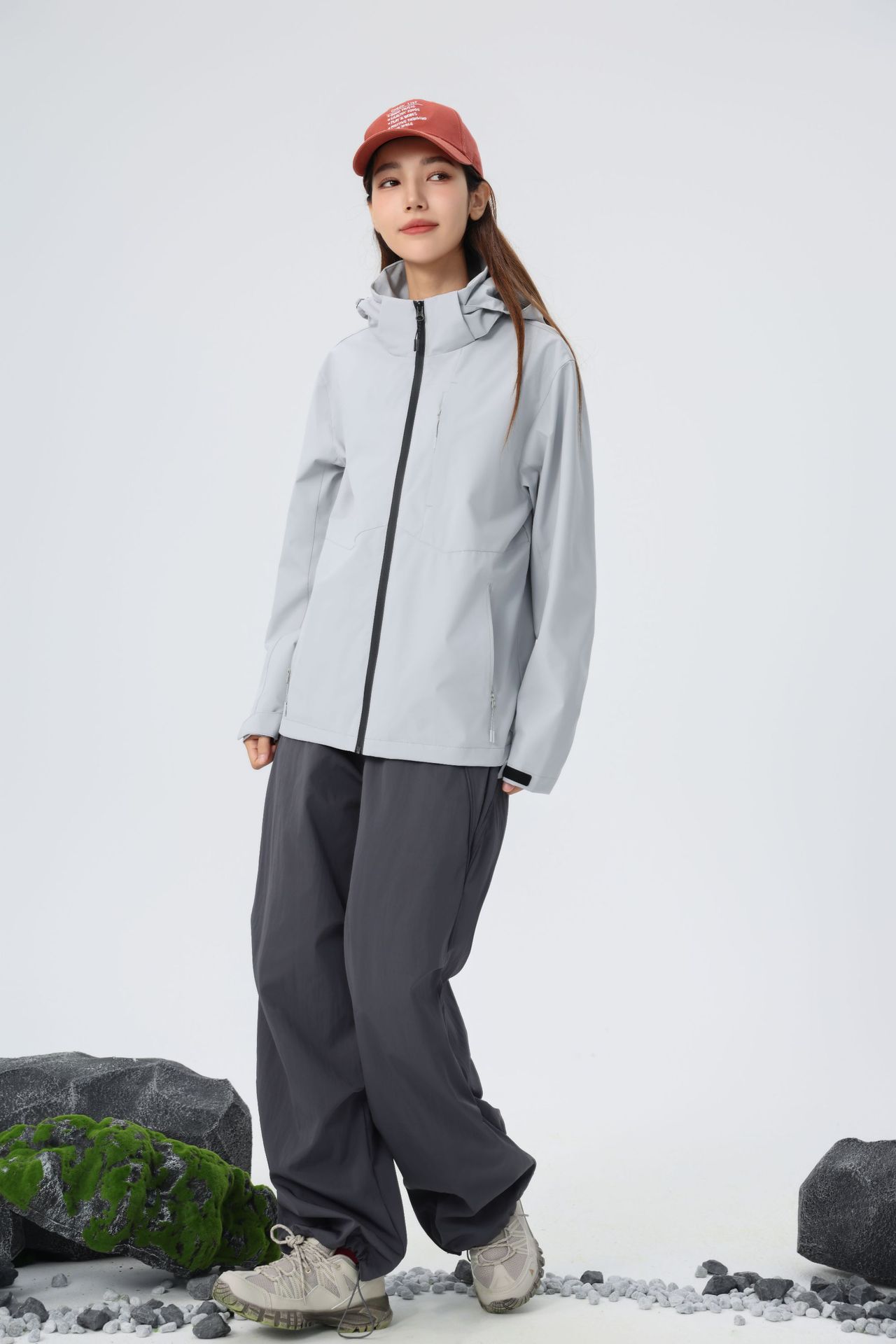 sup tex 싱글 바람막이 여성 헬스 기본 아웃도어 캠핑 후드 트렌치코트 커스텀 로고