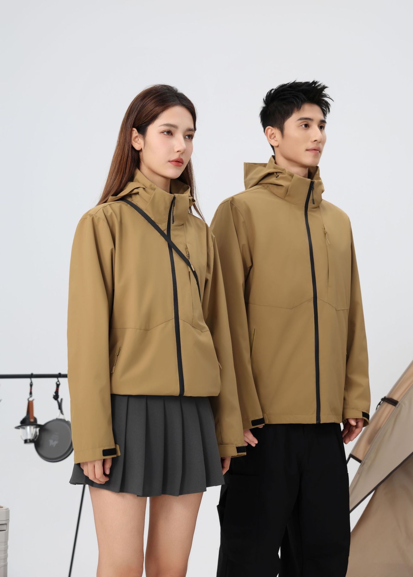 sup tex 싱글 바람막이 여성 헬스 기본 아웃도어 캠핑 후드 트렌치코트 커스텀 로고