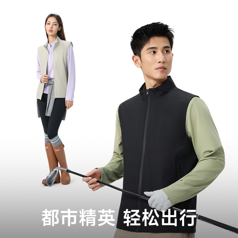 골프 기모 베스트 가을 겨울 차이나 칼라 남성 비즈니스 방풍 살수 베스트 조끼녀