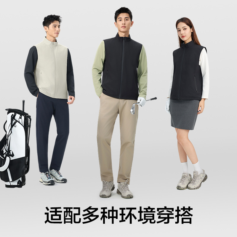 골프 기모 베스트 가을 겨울 차이나 칼라 남성 비즈니스 방풍 살수 베스트 조끼녀