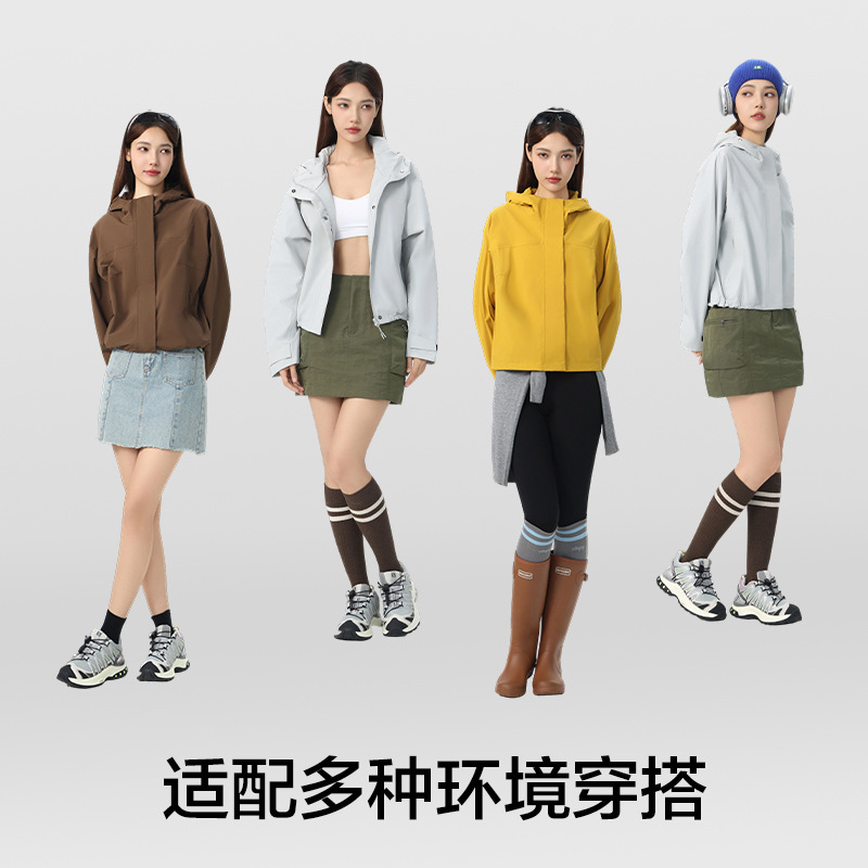 싱글 바람막이 여성용 쇼트 기장으로 방수 방풍 야상 날씬해 보이는 스타일링 트렌디한 아우터 스타일링