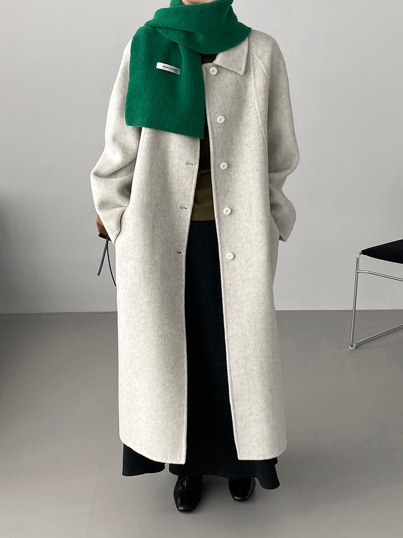 클래식한 코트 심플한 무드의 터틀 울코트 여성 싱글 코트 롱 기장의 고급스러운 아우터