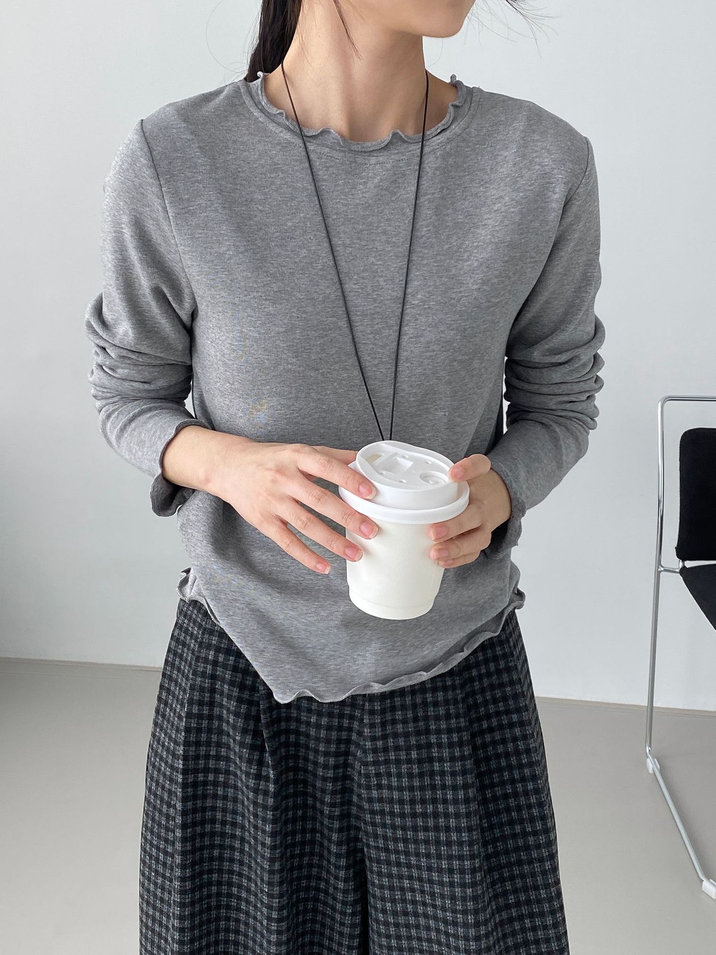 따뜻하고 심플한 목이버섯 기모 이너 여성 스판 쫀득쫀득한 니트 이너