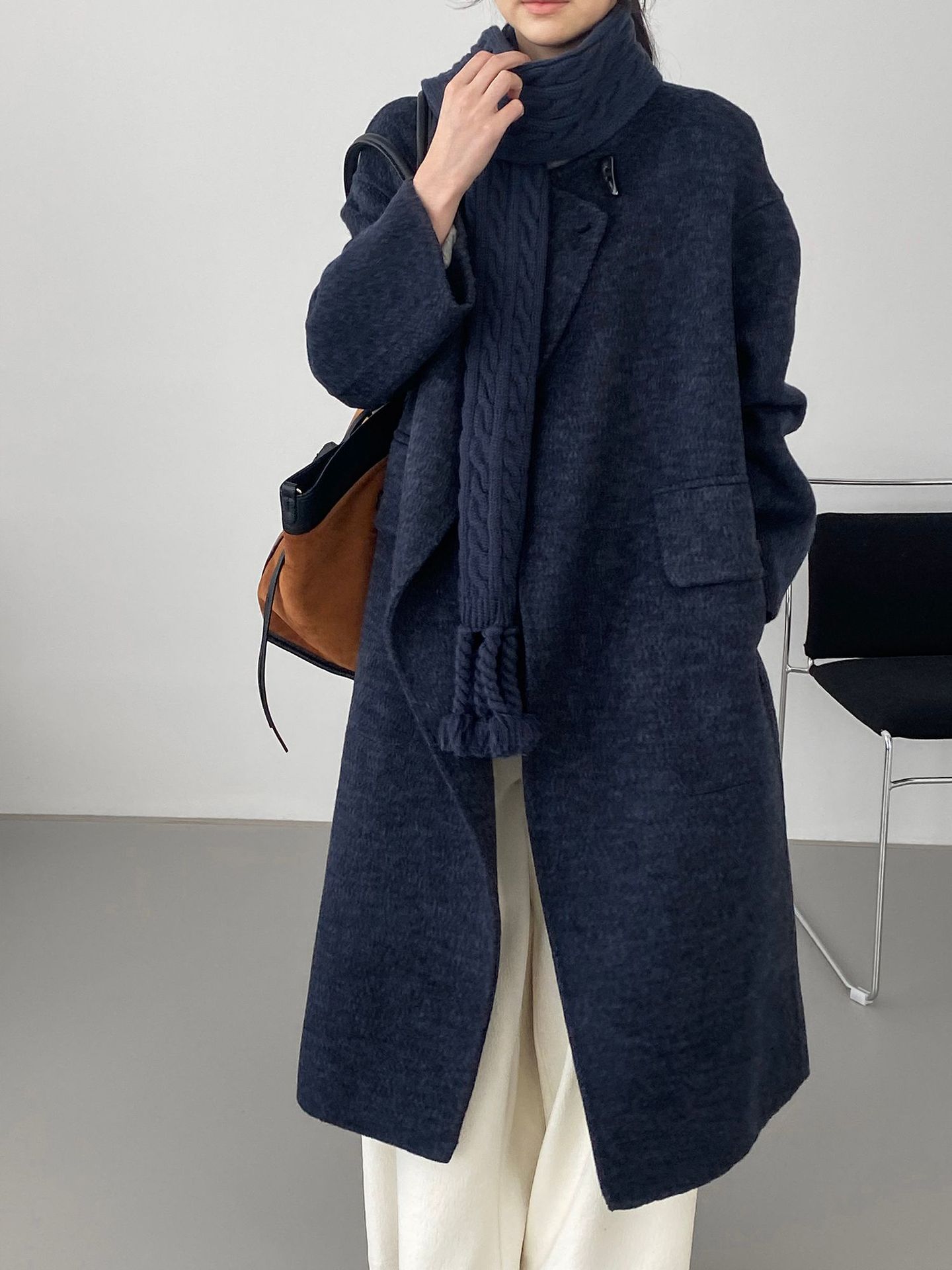 부드러운 텍스처의 한파 고급 울코트 여성 머플러 따뜻한 텍스코트