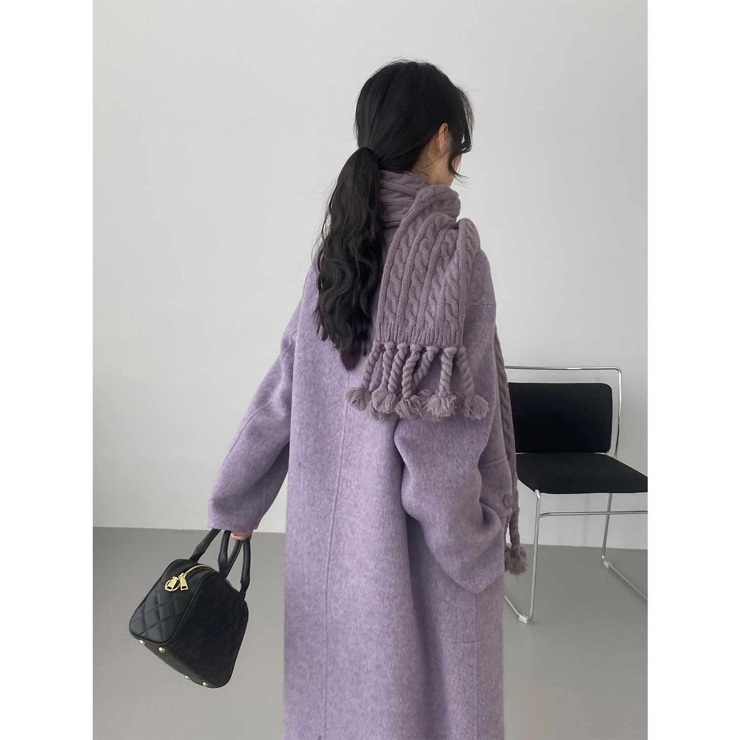 부드러운 텍스처의 한파 고급 울코트 여성 머플러 따뜻한 텍스코트